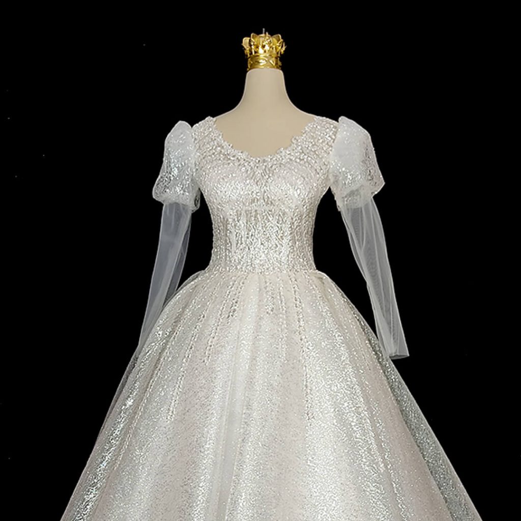 لباس عروس استین پف