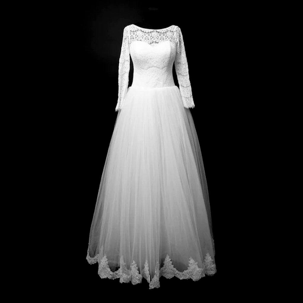 لباس عروس گیپور استین دار